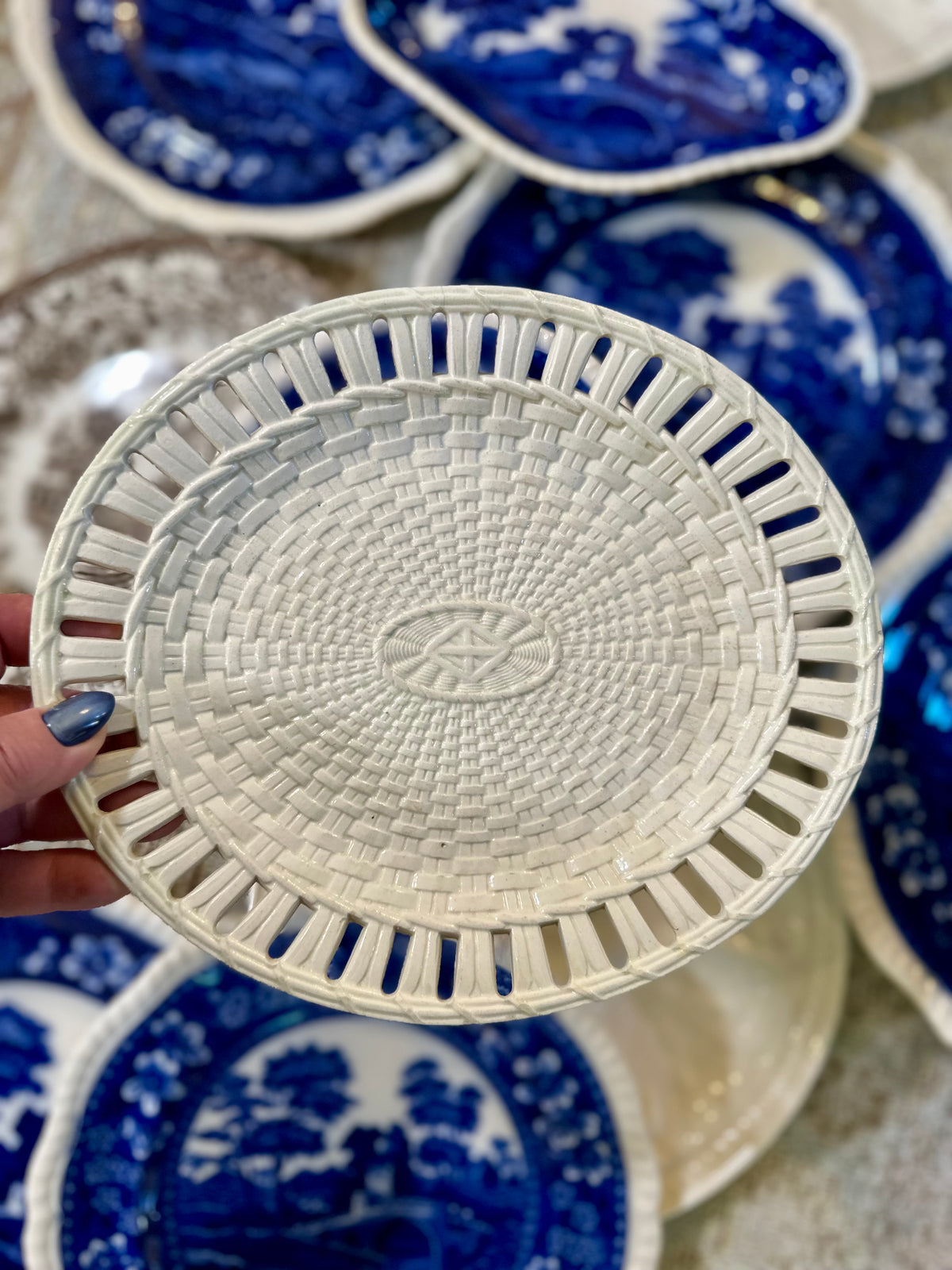 18th Century Enoch Wood Creamware Pierced Basket Stand, c. 1784–1792