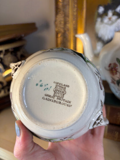 Stunning Copeland Spode Gainsborough Marlborough floral sugar and creamer set! As is! Teapot sold separately!