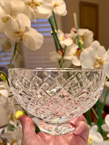 Sparkling Vintage brilliant cut crystal candy dish or trinket bowl