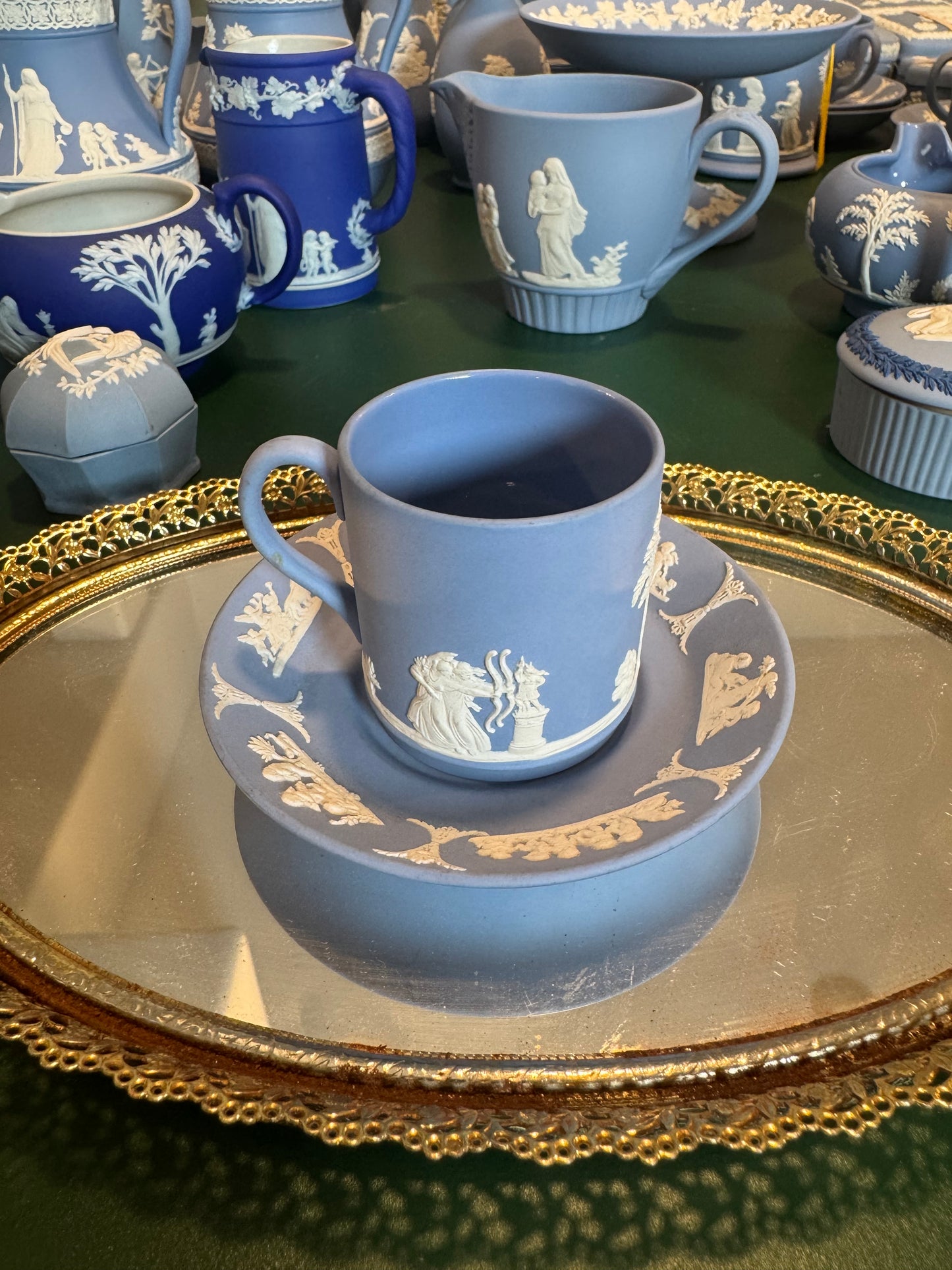 Wedgwood Lavender light blue espresso set cup and saucer