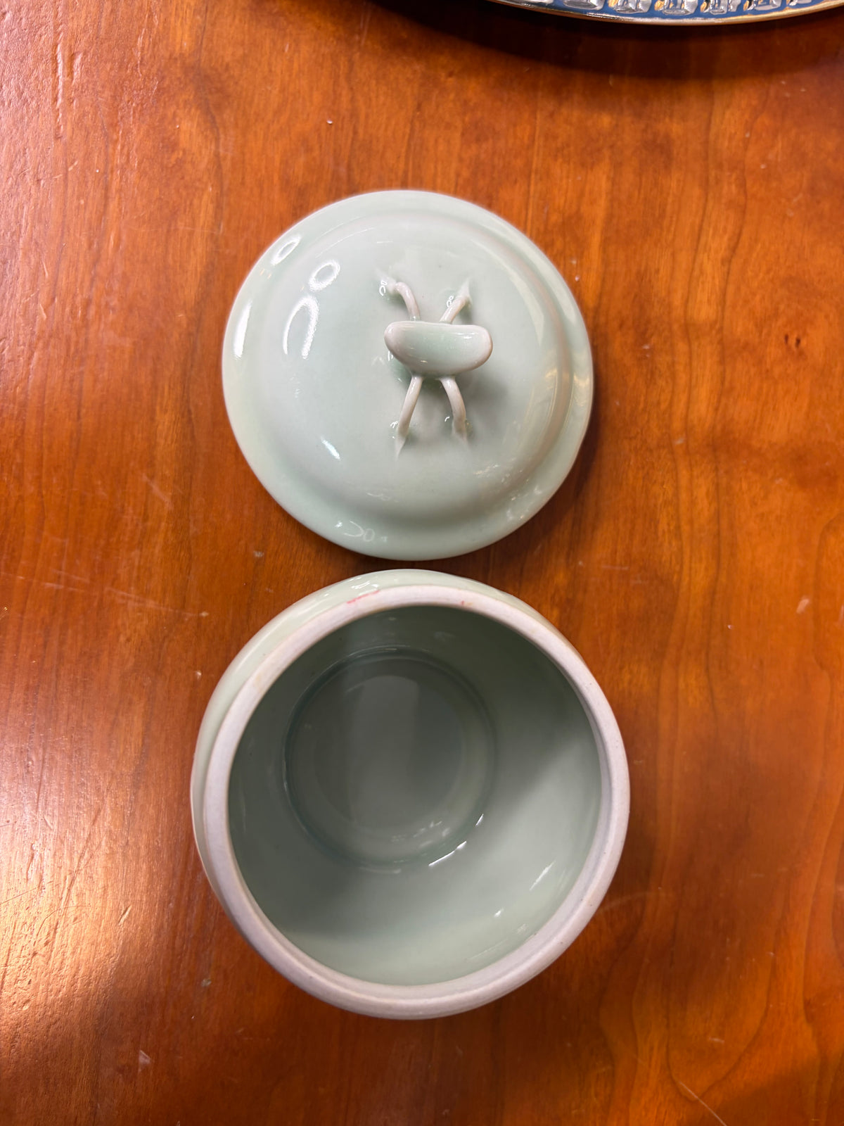 Sweetest celadon mini lidded jar!
