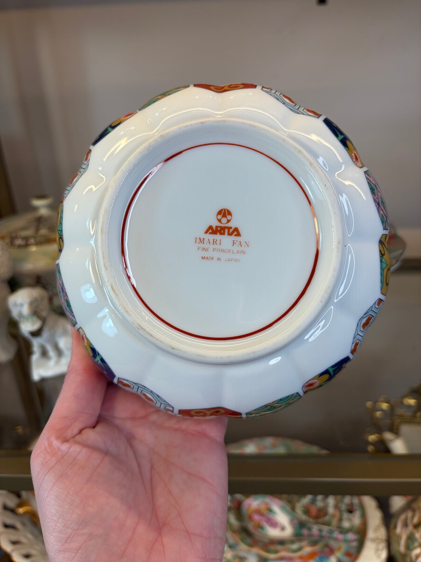 Beautiful Japanese Imari cake stand and matching bowl!