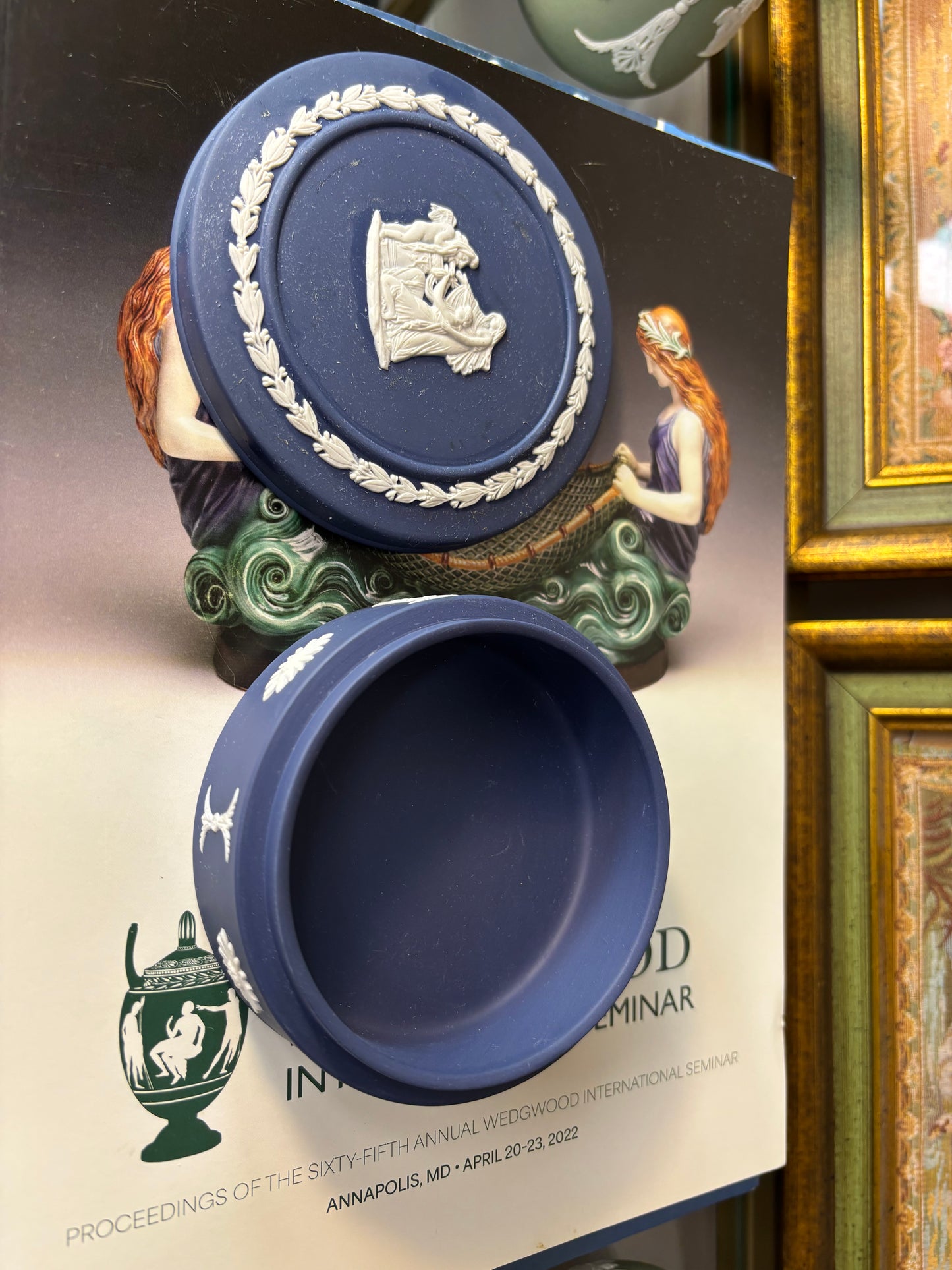 Wedgwood Jasperware Portland Blue Trinket Box!