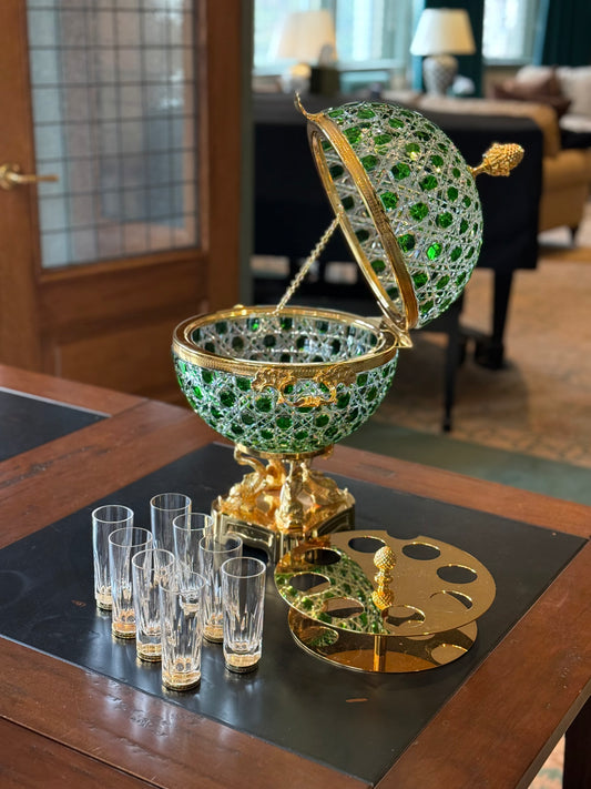 Rare 19.5” Cristal Benito French Crystal Vodka Service Set W/ Certificate of Authenticity & Appraisal | Charitable Offering