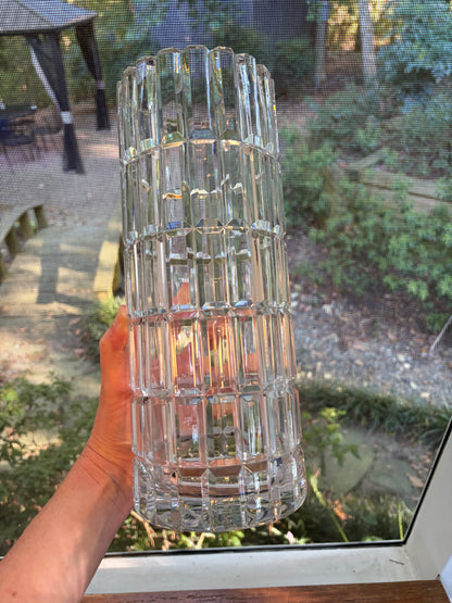 Stunning Dresden crystal 12” tall vase!