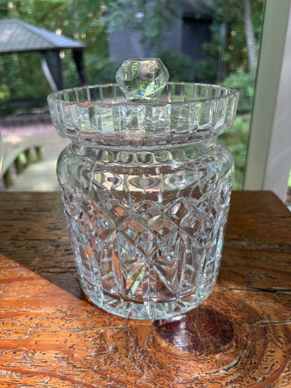 Stunning Waterford Lismore lidded biscuit jar!