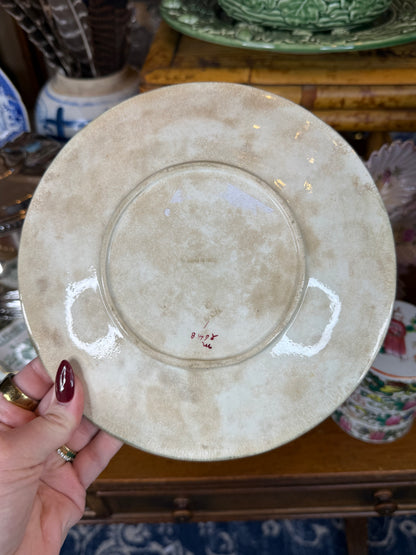 Antique Wedgwood Majolica Japonisme Pickle & Fork Plate | Aesthetic Movement | Dated 1879 | 8” D
