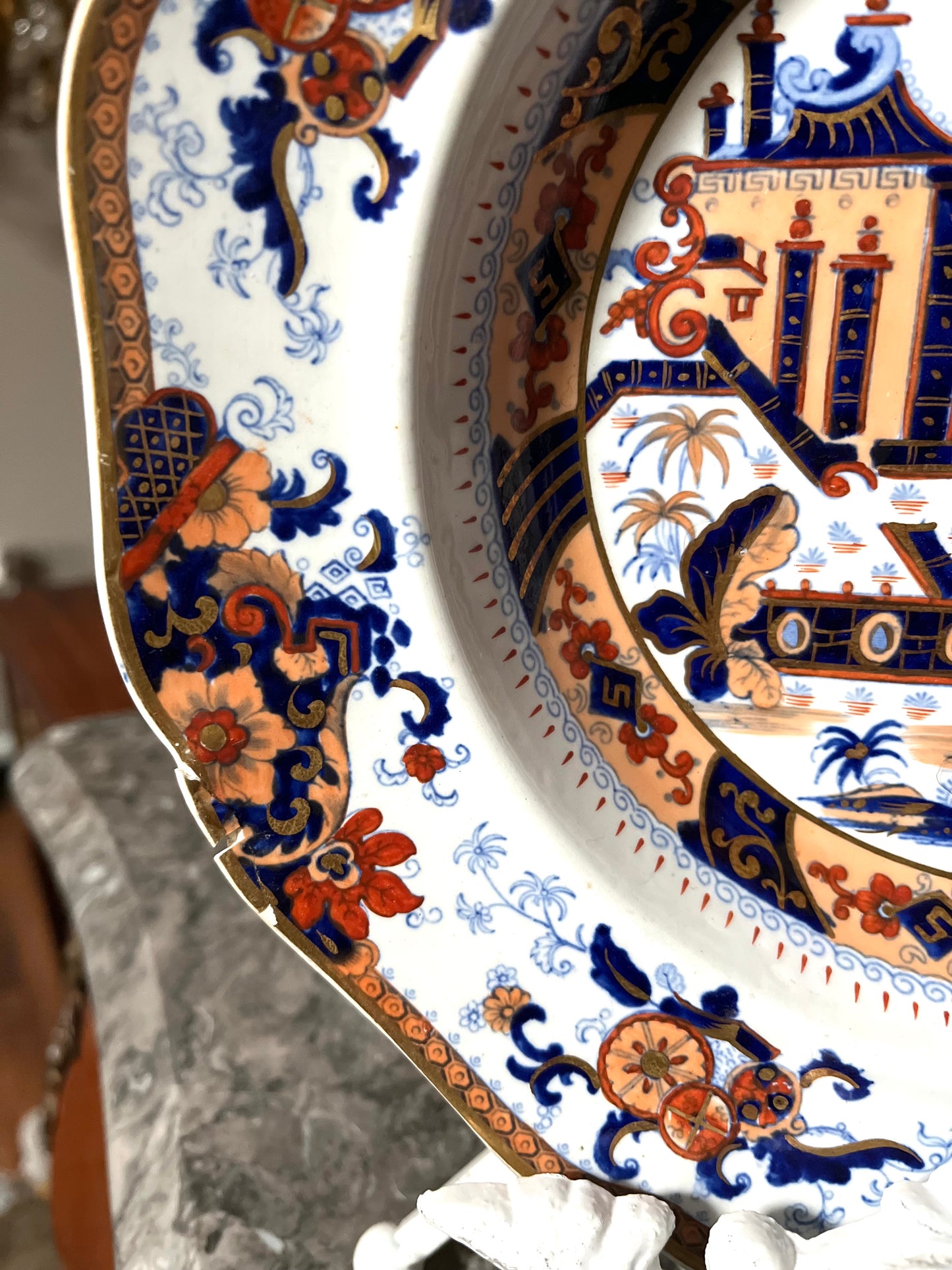 Antique 1800’s Pair Of Ridgeways ‘Penang’ Plates 10” Repairs Priced Accordingly