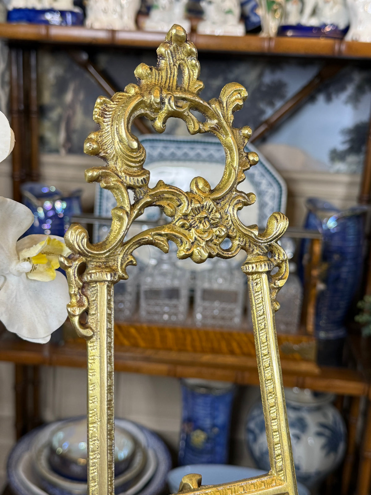 Vintage Inspired - Solid Brass Large 16” H × 8” W × 7.5” D | Art/Photo/Plate Easel Stand