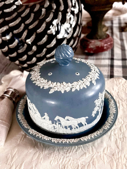 🔥ON AUCTION🔥Exceptional 19th Century Dudson Bros England Fox Hunt & Hounds “Jasperware” Cheese Dome