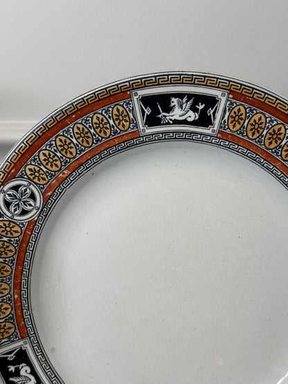 RESERVED - CASEY - Antique Wedgwood Athena Dinner Plate | Aesthetic Movement Transferware | England | 10”