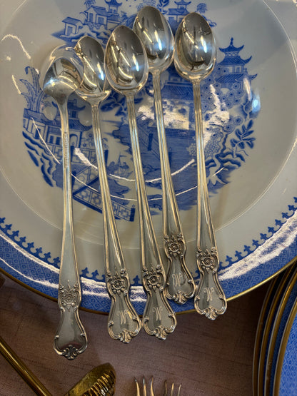 Lovely silverplated spoons with M monogram! Set of 5!