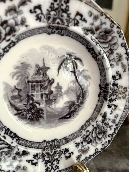 Live 06/29 Antique Davenport “Cypress” Mulberry Transferware Cabinet Plate 10 1/2”