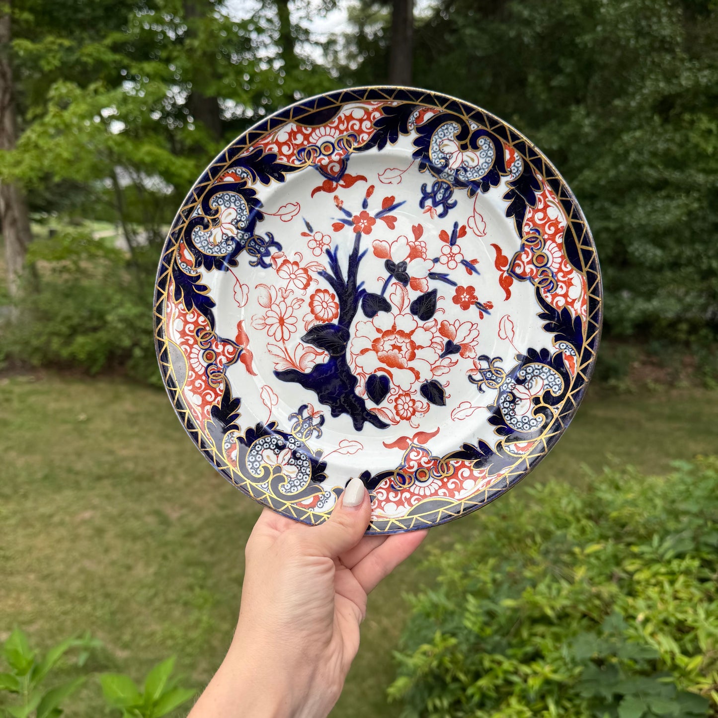 Live 09/01 Crown Derby King’s pattern Imari dinner plate
