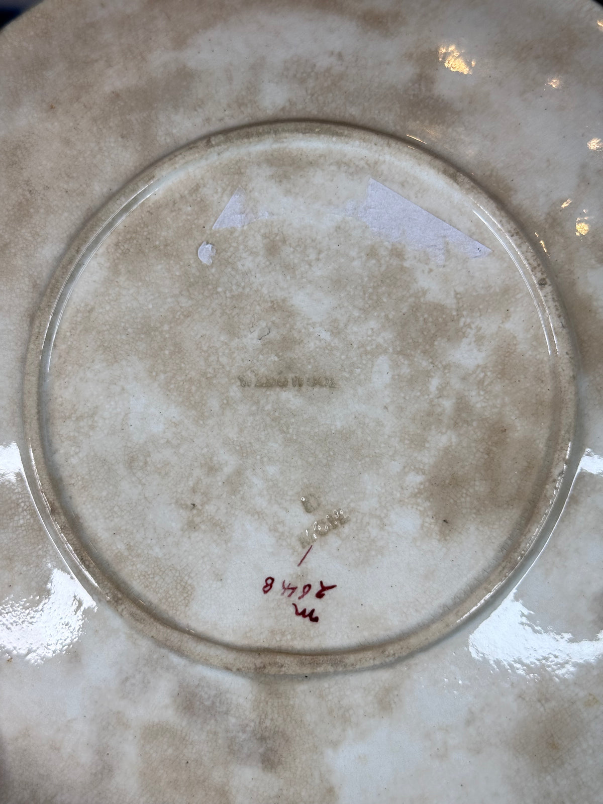 Antique Wedgwood Majolica Japonisme Pickle & Fork Plate | Aesthetic Movement | Dated 1879 | 8” D