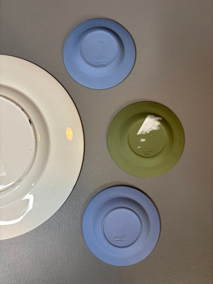 Instant plate wall! Features a handpainted floral plate signed and 3 Wedgwood trinket dishes!