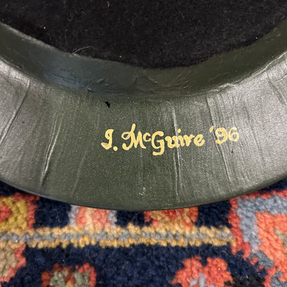 Set of 2 hand painted designer fish plates by artist J Mc quire 1996