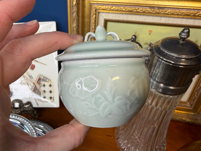 Sweetest celadon mini lidded jar!