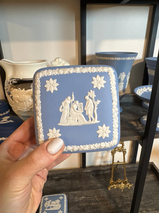 Wedgwood light blue square trinket box
