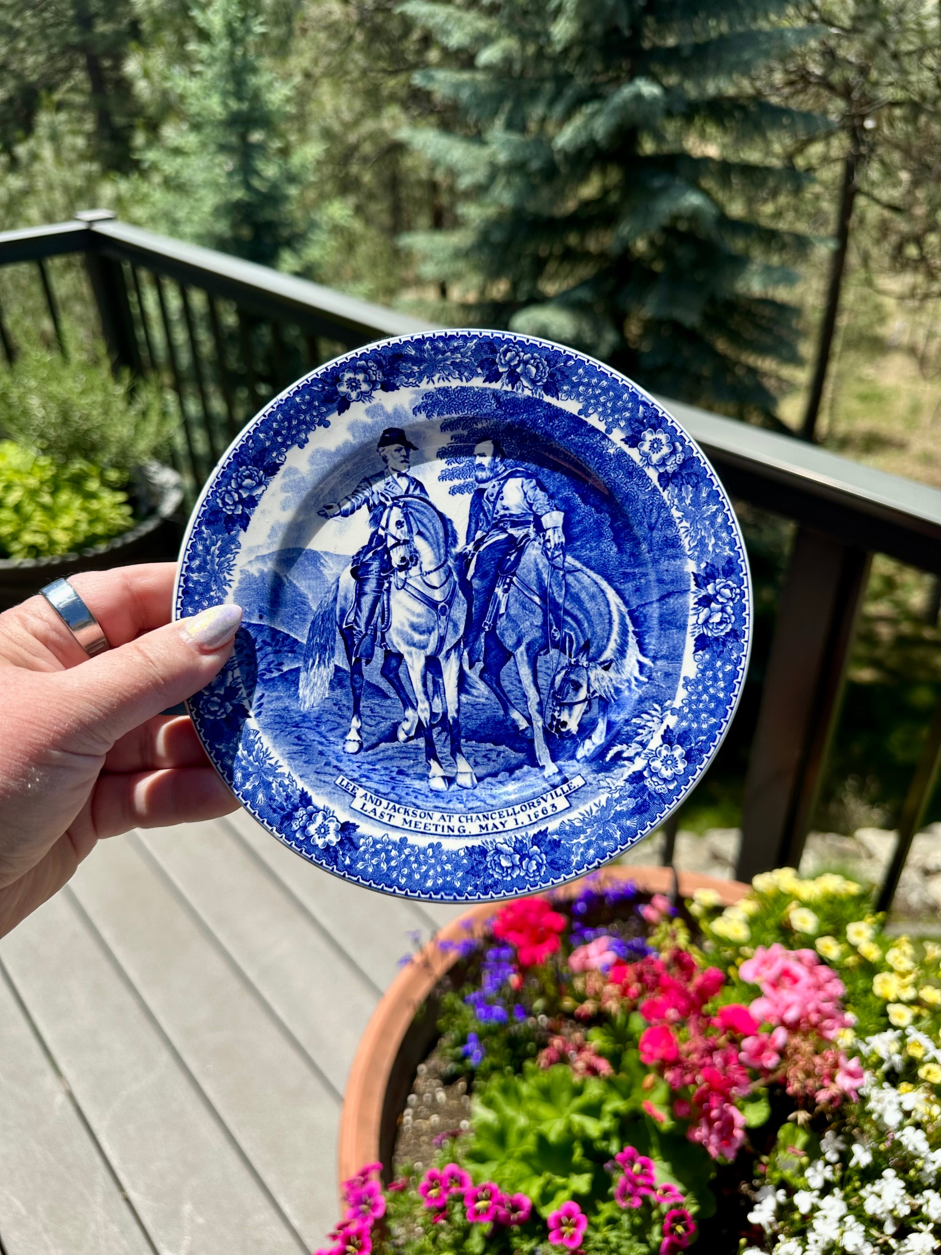 Old English Staffordshire Ware Virginia Historical Blue