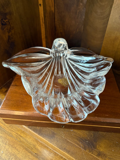 Rare Vintage Signed Cartier Italian Murano Hand Blown Glass 10” Shell Bowl