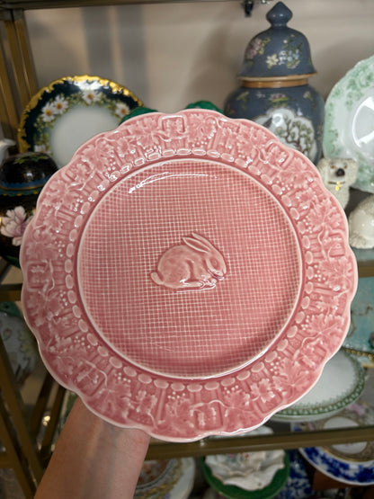 Reserved for Yvonne! Bordallo Pinheiro pink bunny small cake stand!