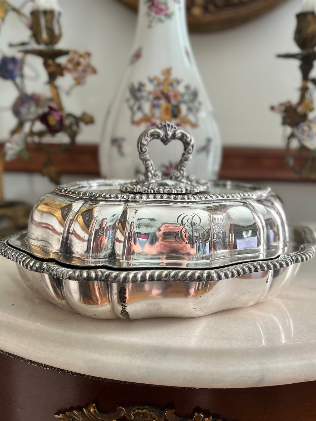 ⚜️Reserved Live 09/20 Antique Tiffany & Co Silver Soldered Covered Vegetable Dish Circa 1892-1902 Marked/Dated