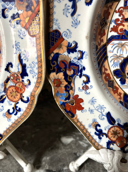 Antique 1800’s Pair Of Ridgeways ‘Penang’ Plates 10” Repairs Priced Accordingly