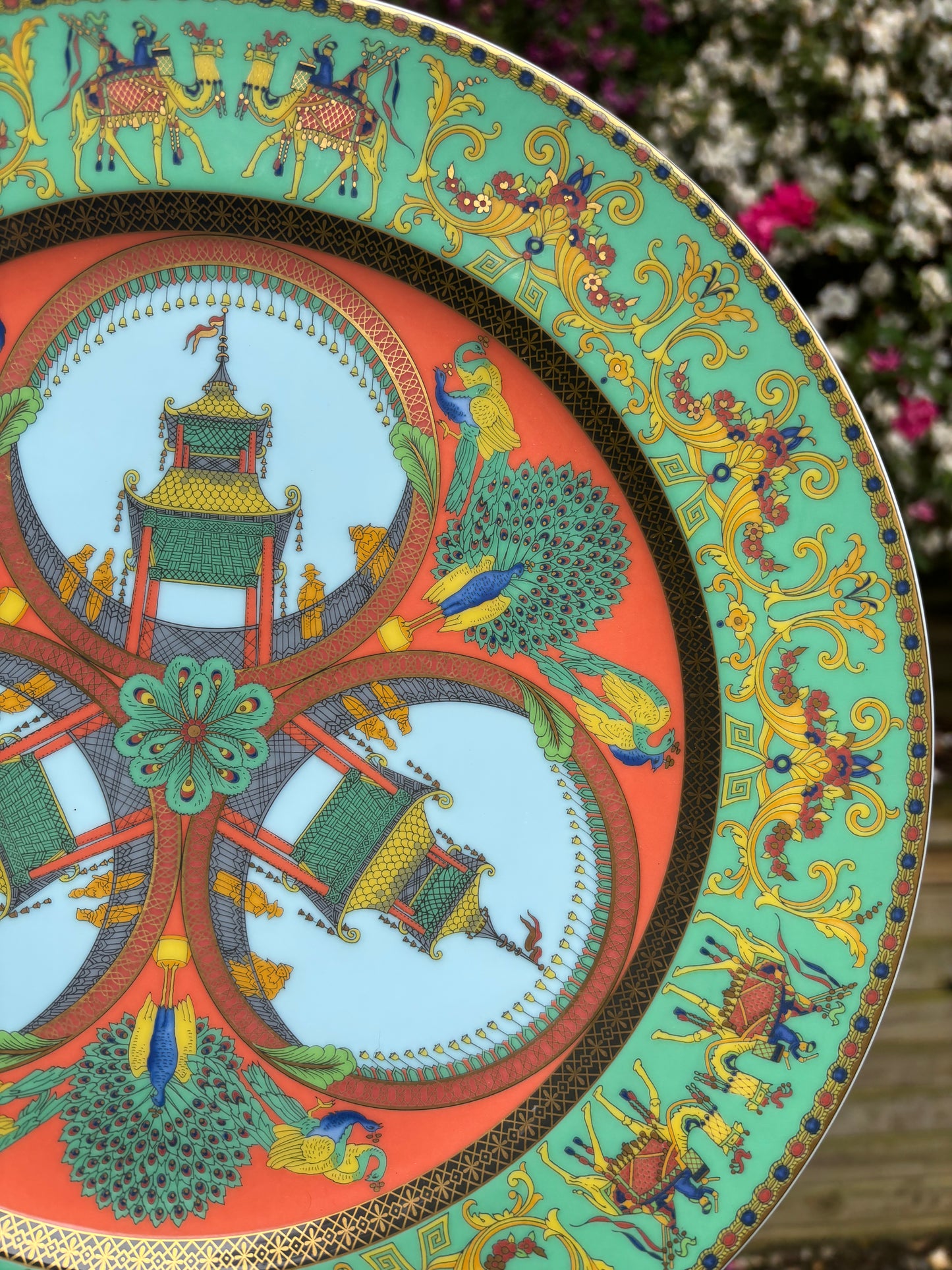 Stunning Versace Rosenthal Marco de Polo 12” charger or platter!