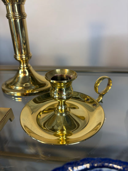 Lovely brass candleholders set of 4! Two marked Baldwin Brass!