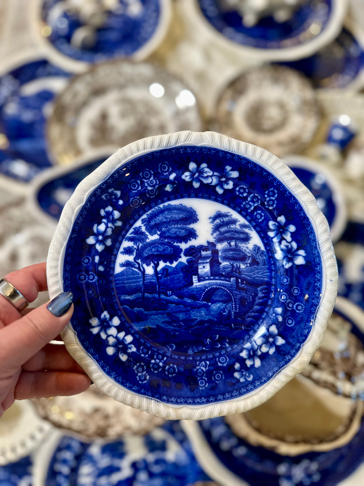 Antique Copeland Spode Tower Blue Salad Plate | March 1924