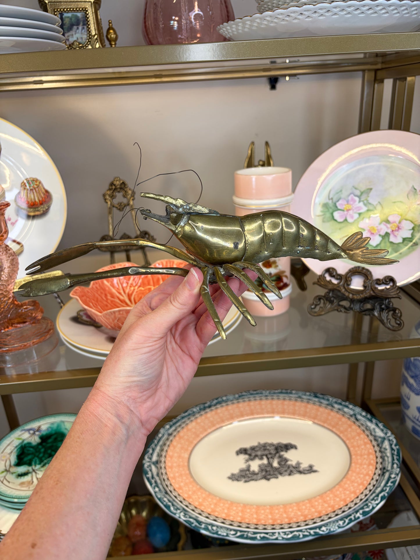 Vintage brass lobster!