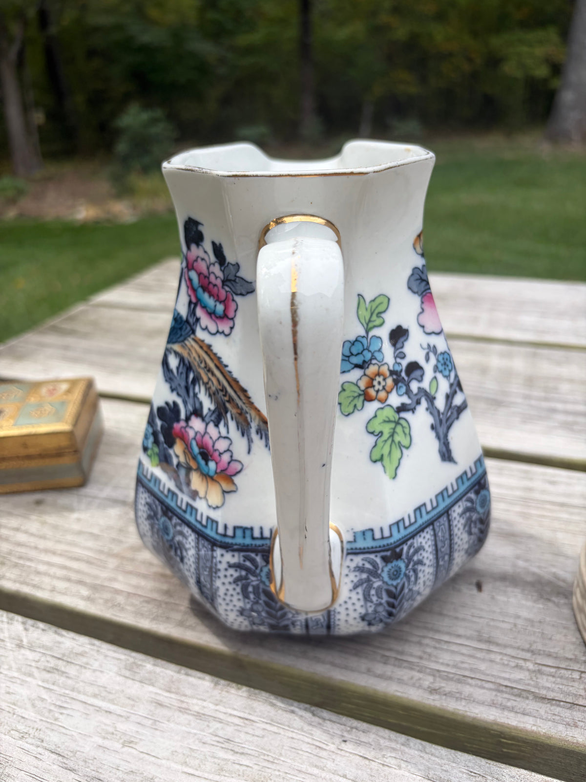 Antique Keeling and Co. Pitcher with florals and birds! Circa 1910- 1930