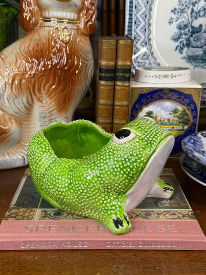 Vintage Signed Jean Roger Paris Green Frog Cachepot | France, Iconic 1962 Design | 8”