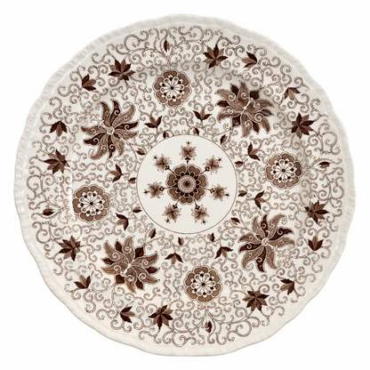 Vintage Mason’s Bow Bells Brown Transferware 14.5” Round Platter | English Ironstone, c.1930-1950