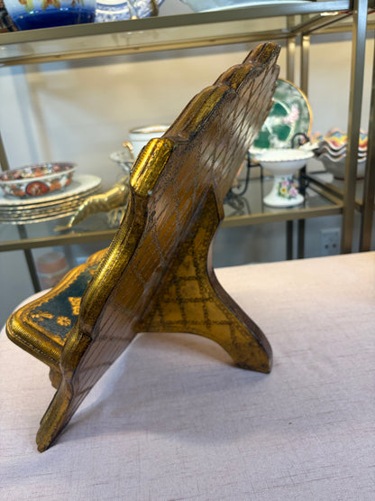 Stunning Florentine blue and gold book stand!
