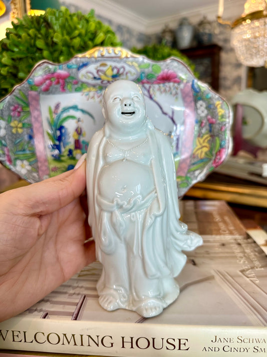 Antique c1930 Blanc de Chine Happy Buddha Buddah Figure