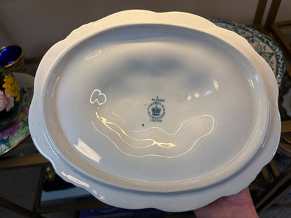 Lovely antique lidded tureen semi-porcelain dish featuring the Melrose pattern by Mellor, Taylor & Co.