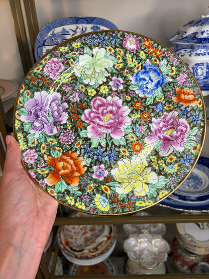 Lovely Mille Fleurs plate with gold rim!