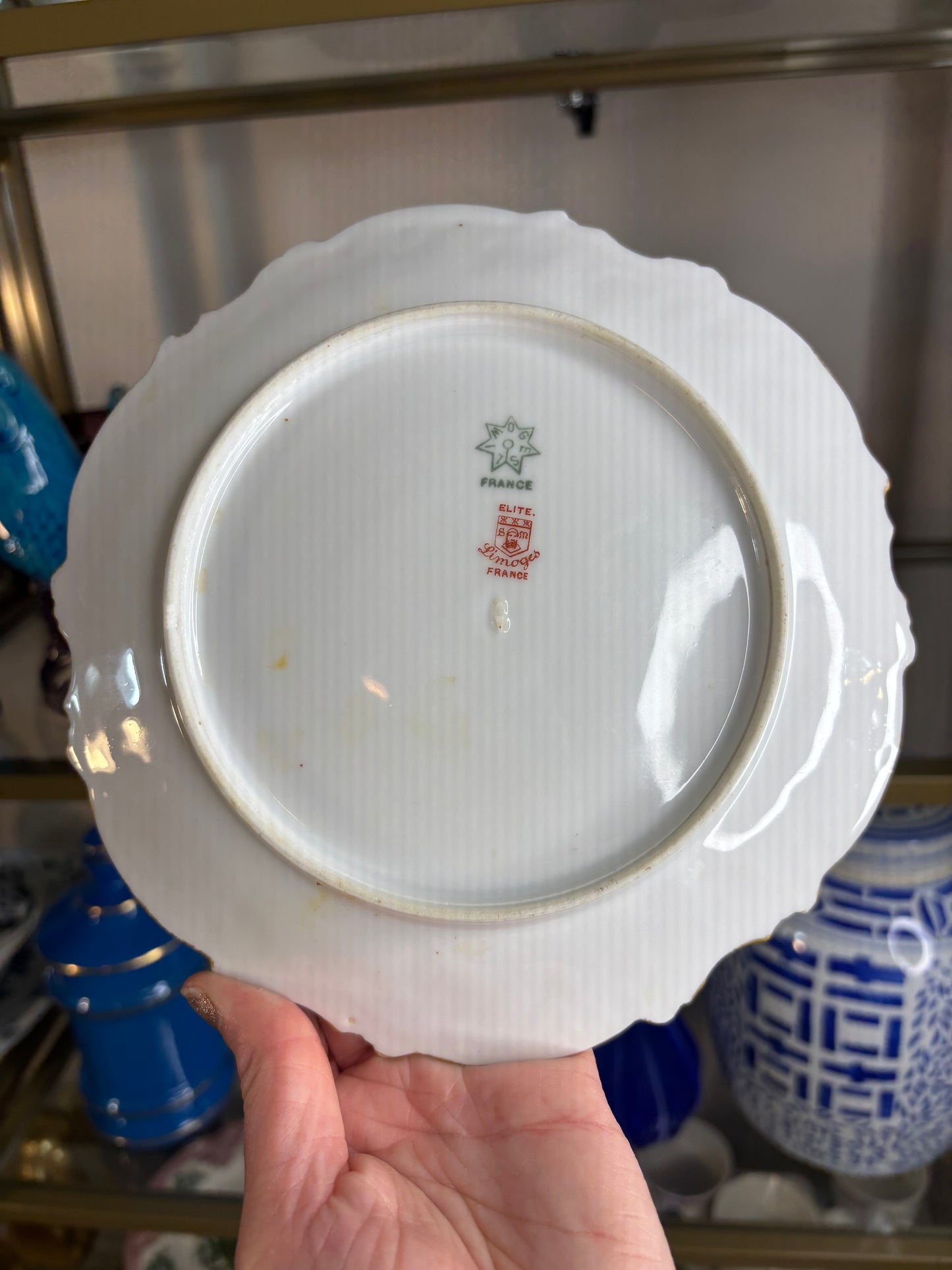Gorgeous Limoges plate set with gold and florals! As is!