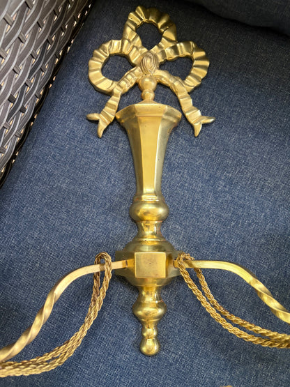 Lovely brass bow sconces with rope and tassel designs pair!