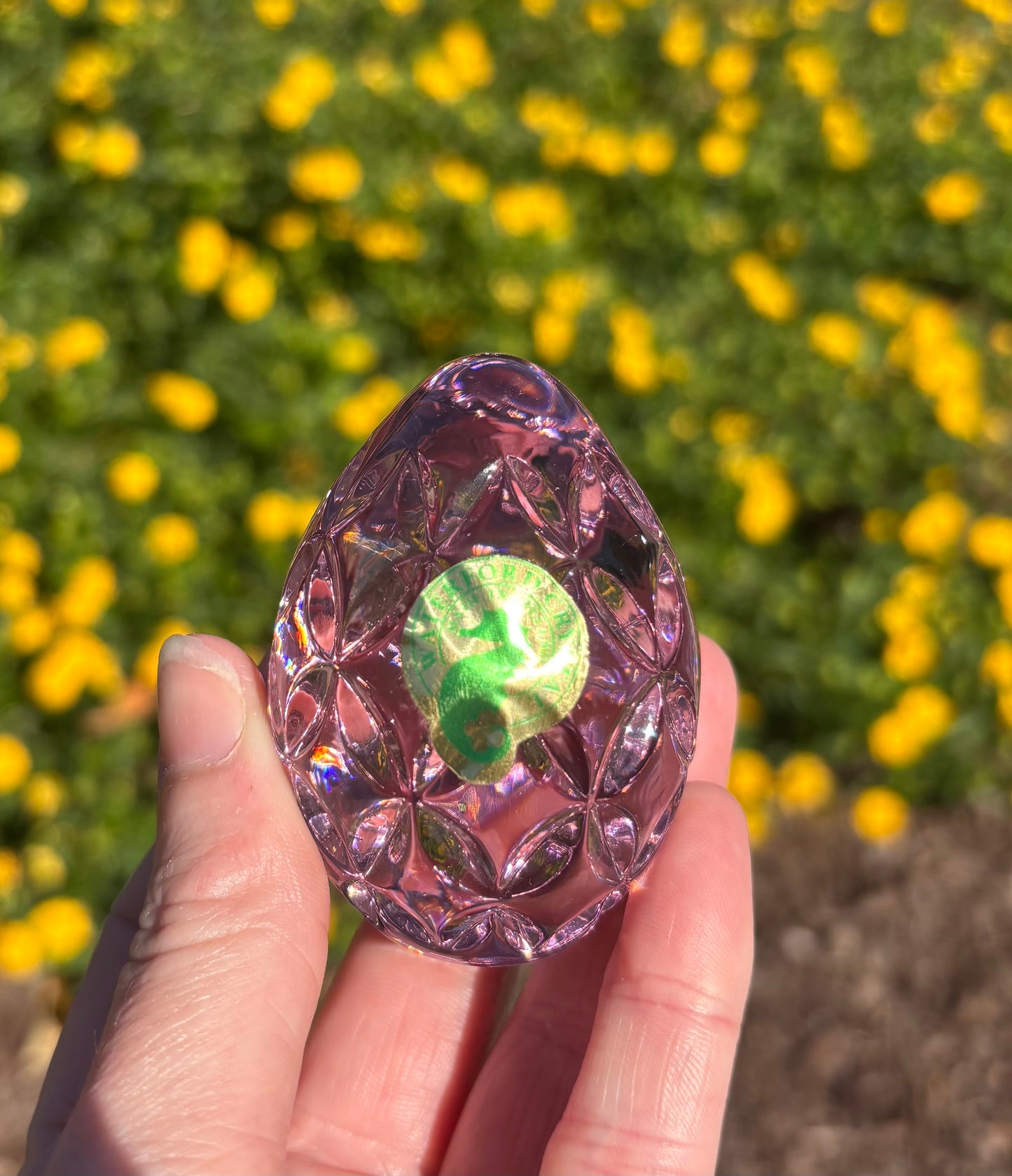 Gorgeous Waterford Crystal Amethyst Egg Paperweight in original box!