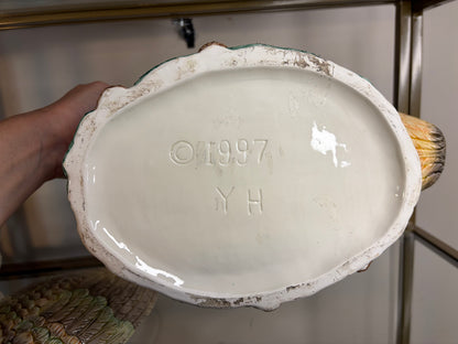 Beautiful Christmas goose tureen with ladle!