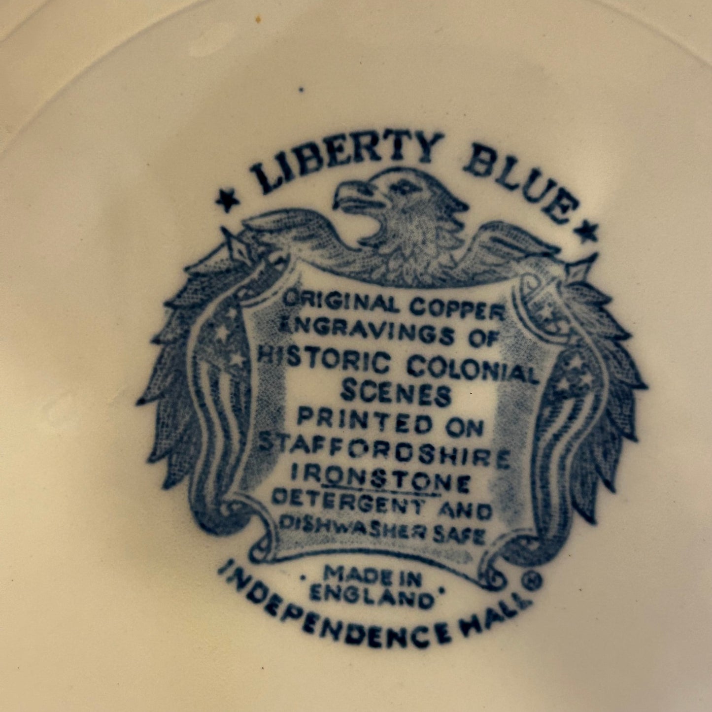 Vintage Staffordshire Of England Liberty Blue dinner Plate