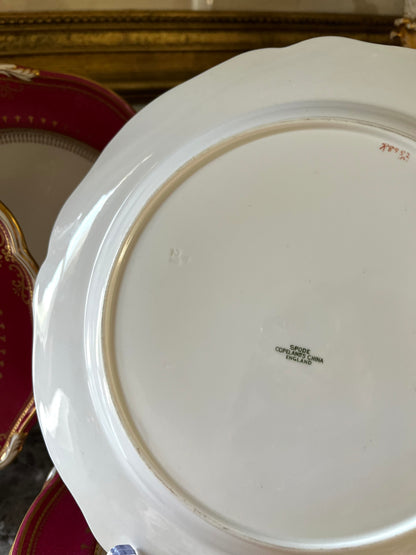 ⚜️Reserved #1 Live 09/08 Stunning Set Of 10 Copeland Raspberry Early 1800’s Dinner Plates