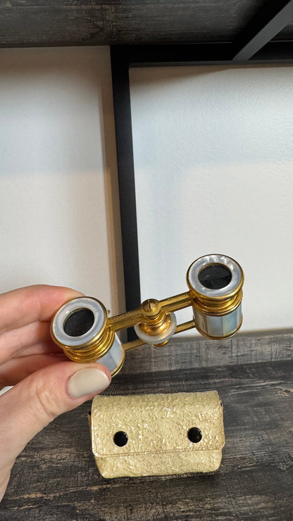 Vintage Mother-of-Pearl Opera Glasses with Fitted Case
