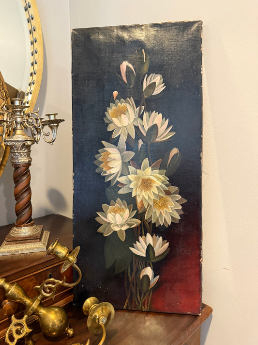 Antique Original Floral Oil Painting