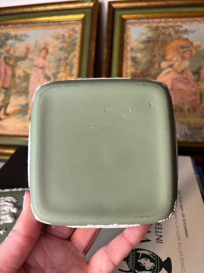 Wedgwood Jasperware Green square trinket box!