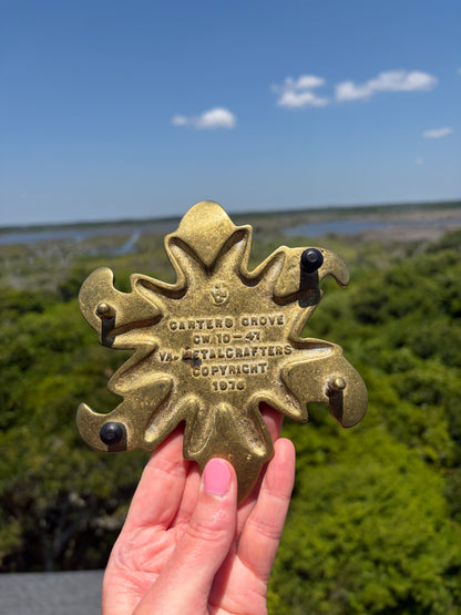 Lovely Virginia Metalcrafters Rose Brass trivet!
