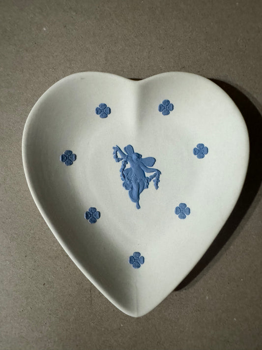 Reserved white blue Wedgwood plate